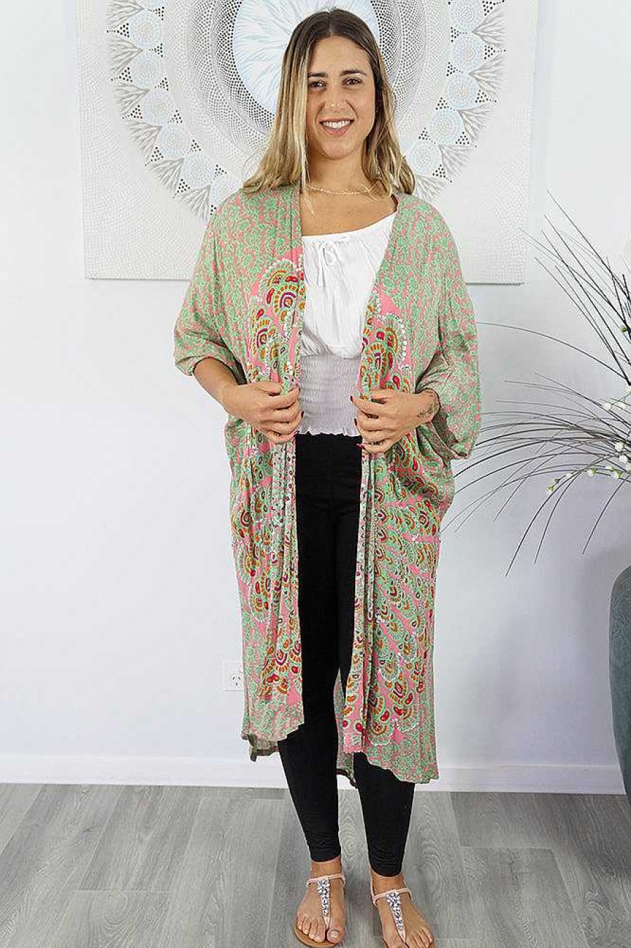 Ladies Sundrenched | Long Bling Cape "Mandala"