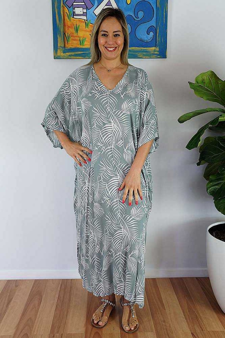 Ladies Sundrenched Regular Kaftans | Long Kaftan "Palm Cove"