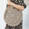 Accessories Sundrenched Carry Bags | Round Sea Grass Carry Bags Round With Shell Trims