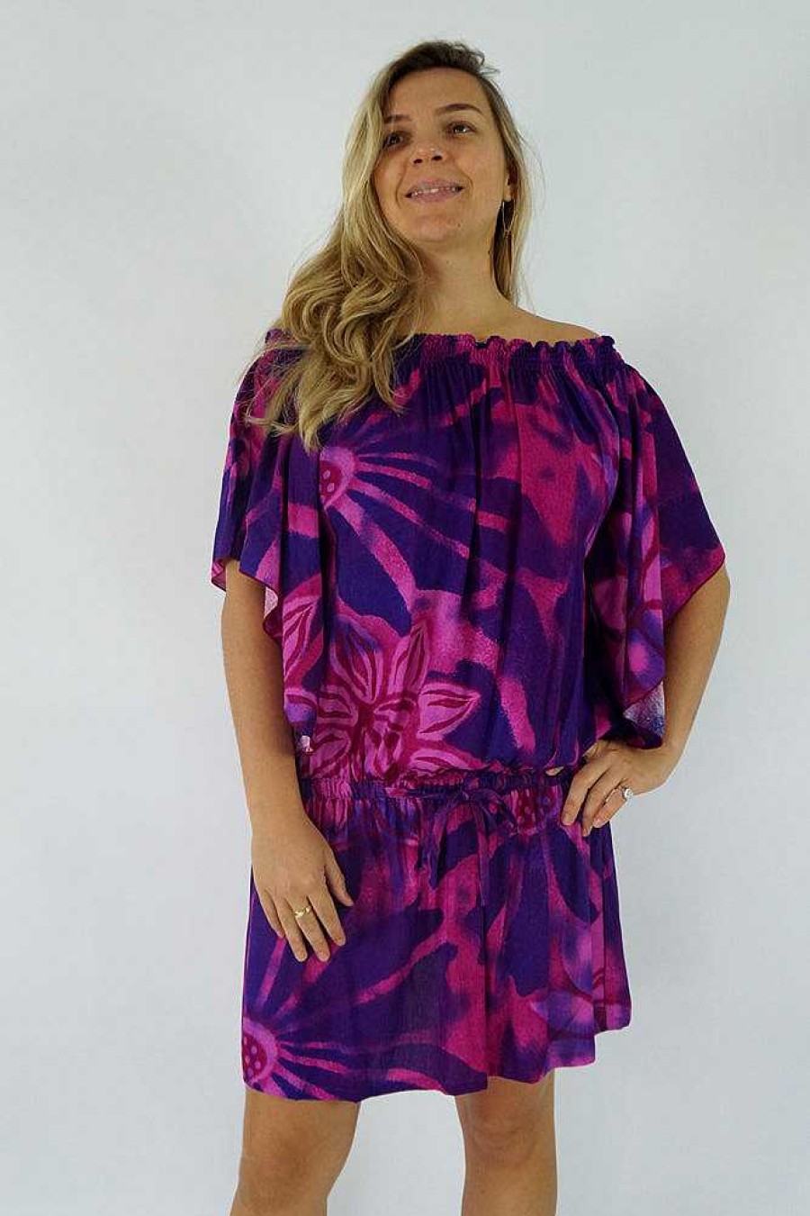 Ladies Sundrenched Short Dresses | Wing Dress Rising Sun Purple