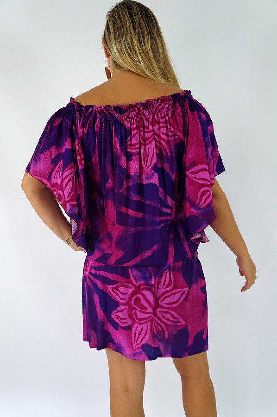 Ladies Sundrenched Short Dresses | Wing Dress Rising Sun Purple