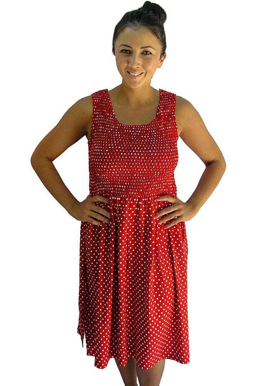 Ladies Sundrenched | Singlet Smock Dress "Polka Dot" Print