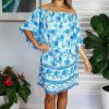 Ladies Sundrenched Short Dresses | Wing Dress "Rose" Blue