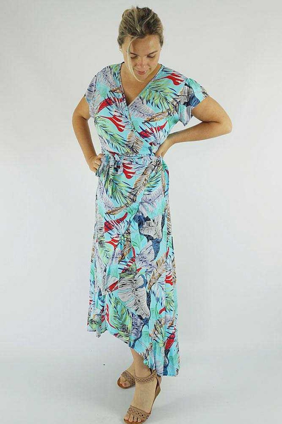 Plus Size Sundrenched | Long Wrap Dress "Wilderness"