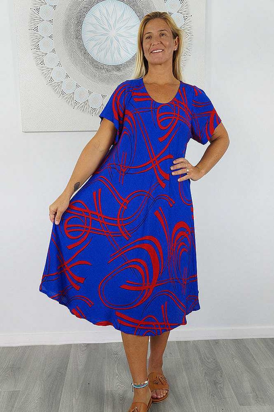 Ladies Sundrenched Mid Length Dresses | Newport Dress "Native"