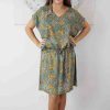 Ladies Sundrenched Short Dresses | Papaya Dress "Paisley Batik" Taupe