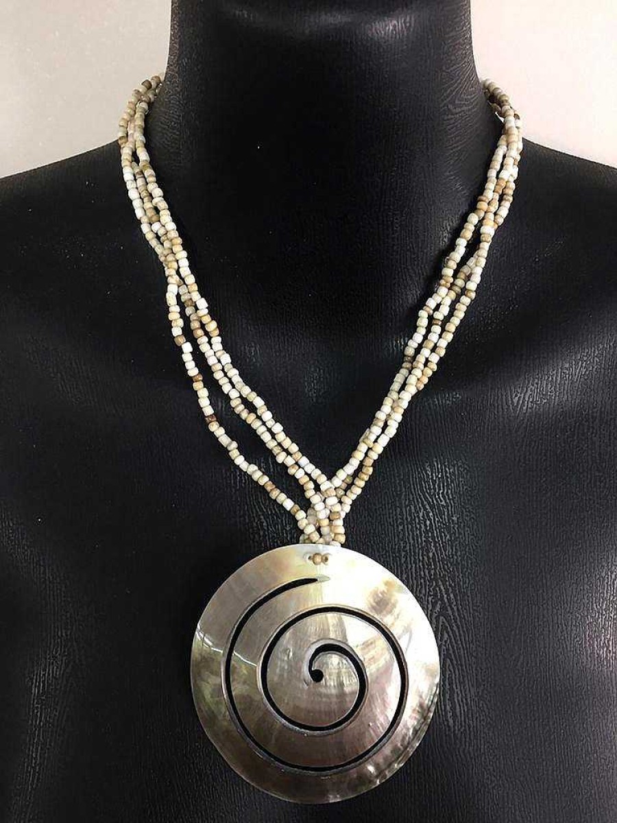 Accessories Sundrenched Necklaces | Spiral Lip Shell Necklace