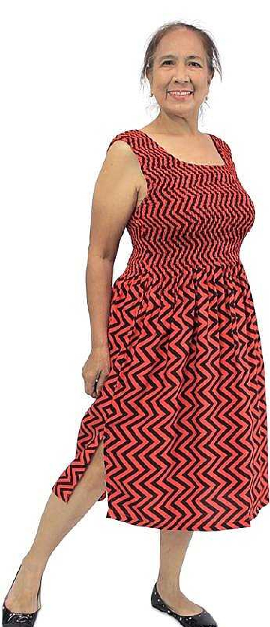 Ladies Sundrenched | Singlet Smock Dress "Zig Zag"