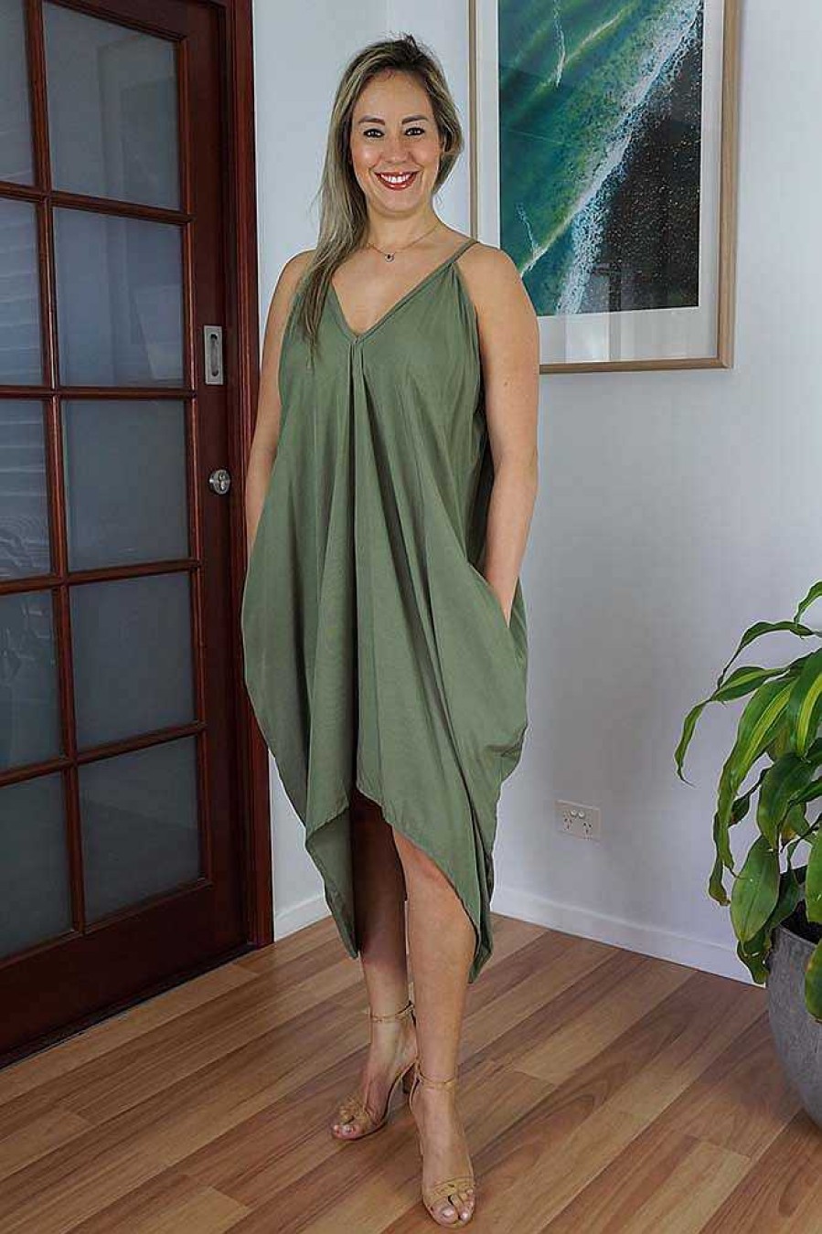 Ladies Sundrenched Mid Length Dresses | Festival Dress "Plain"