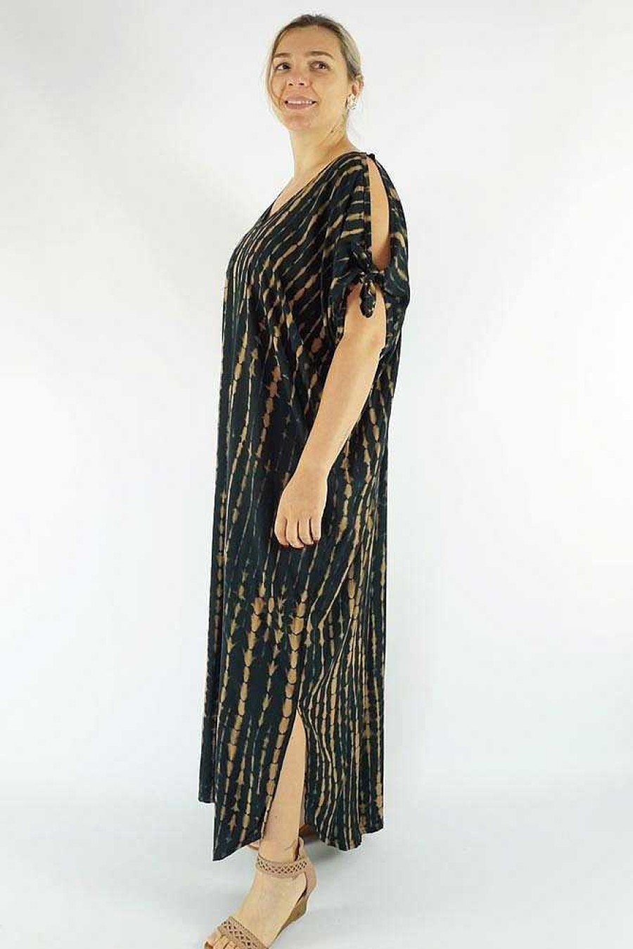 Ladies Sundrenched Long Dresses | Mykonos Dress "Soba" Black