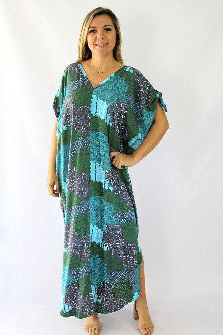 Ladies Sundrenched Long Dresses | Mykonos Dress "Mosaic" Print