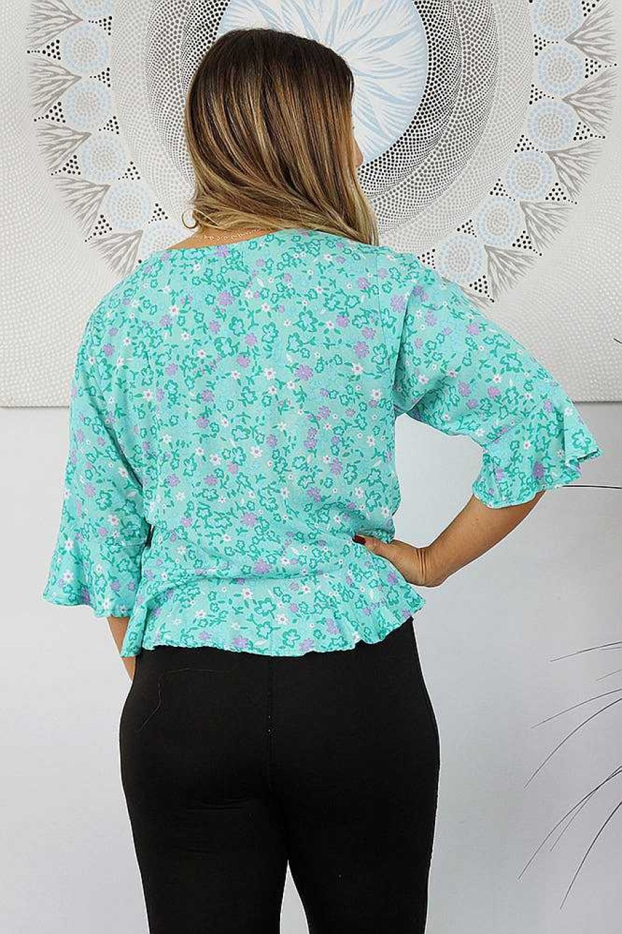 Plus Size Sundrenched | Ruched Top "Babyflower"