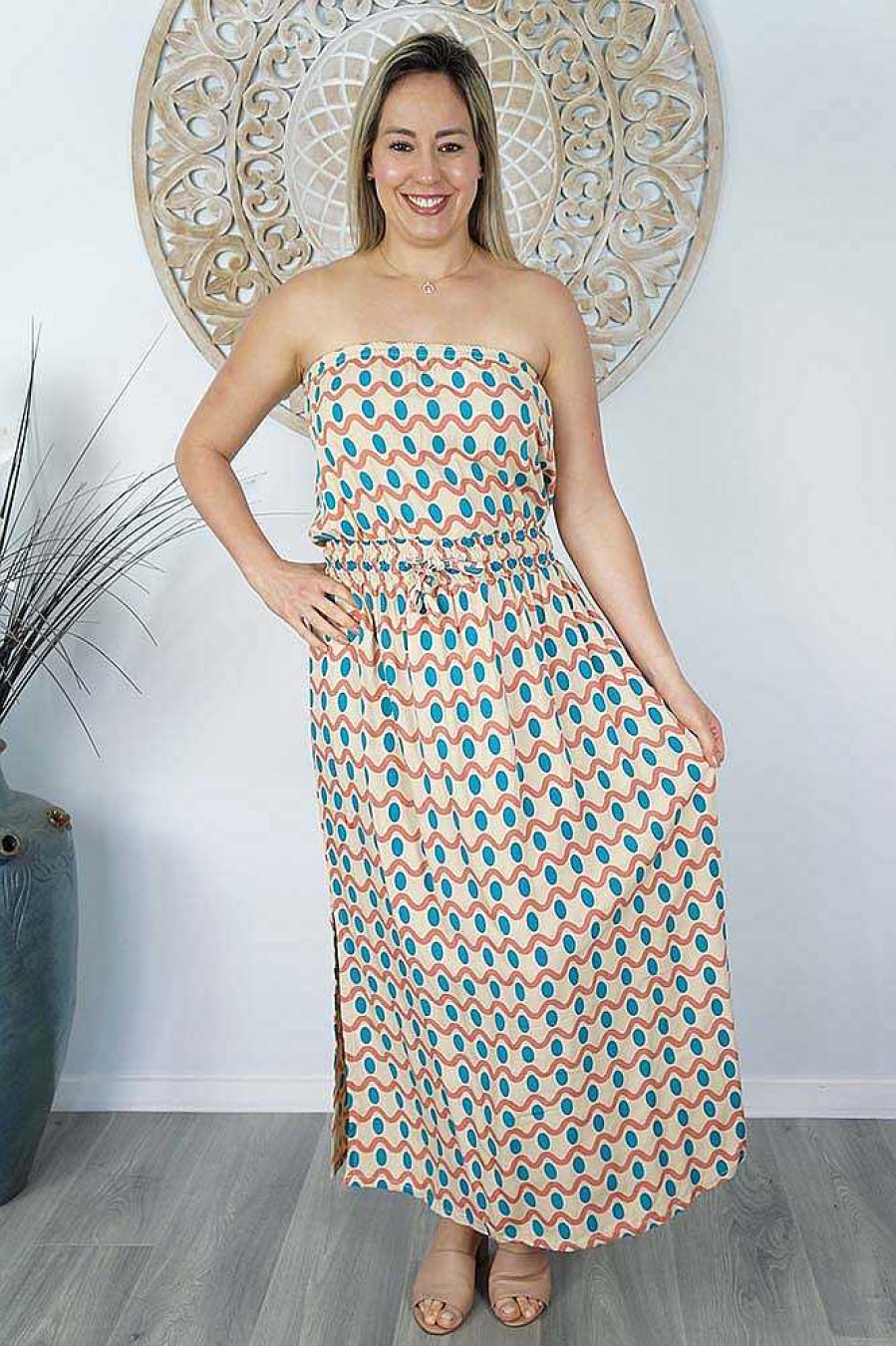 Ladies Sundrenched Long Dresses | Tube Dress "Waves"