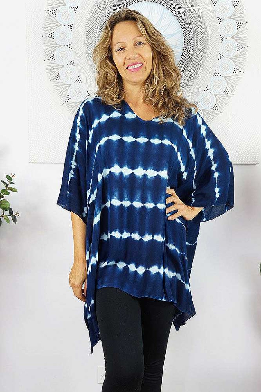 Plus Size Sundrenched | Short Tunic "Nirvana" Tie Dye