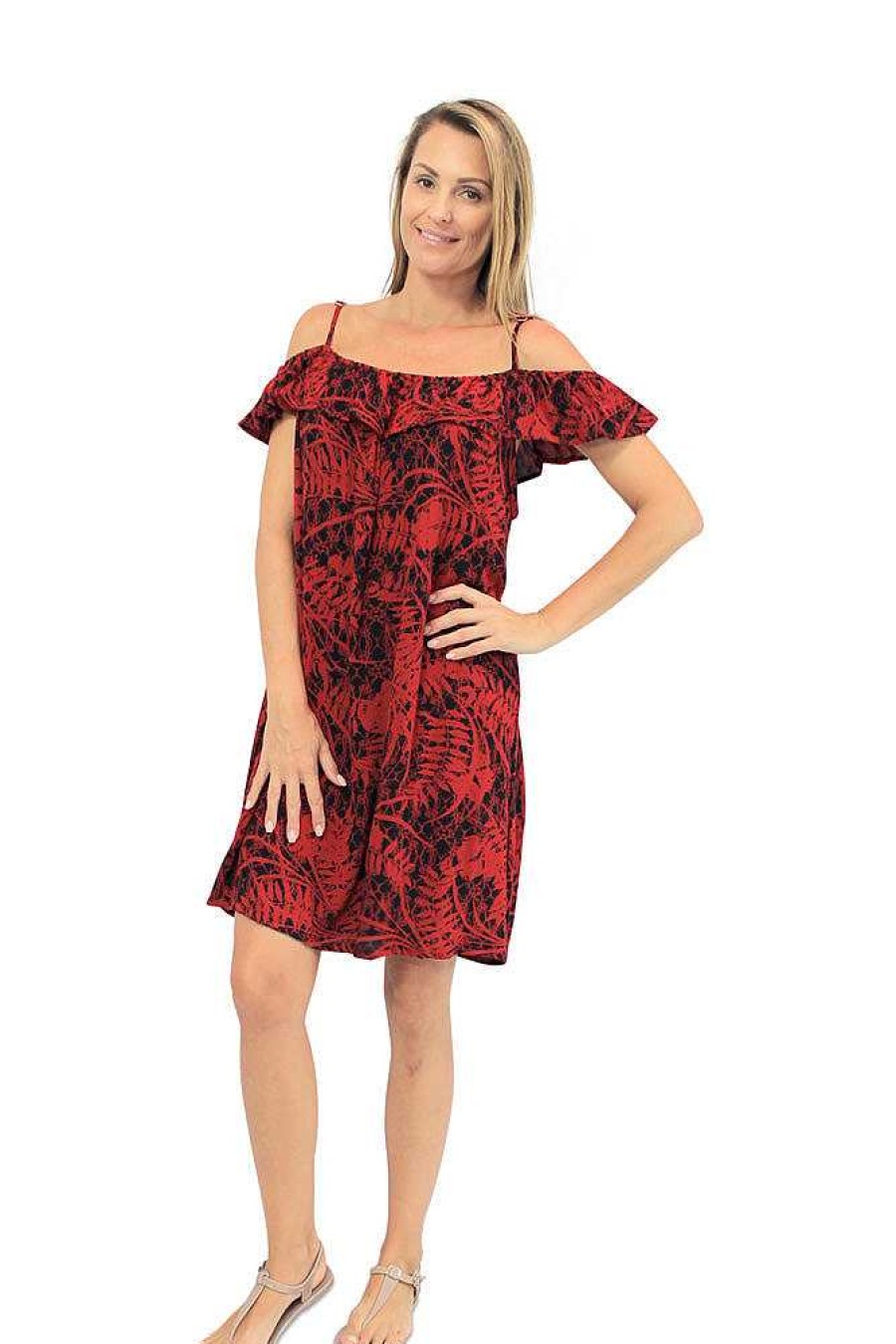 Ladies Sundrenched Short Dresses | Trinidad Dress "Snowflower"