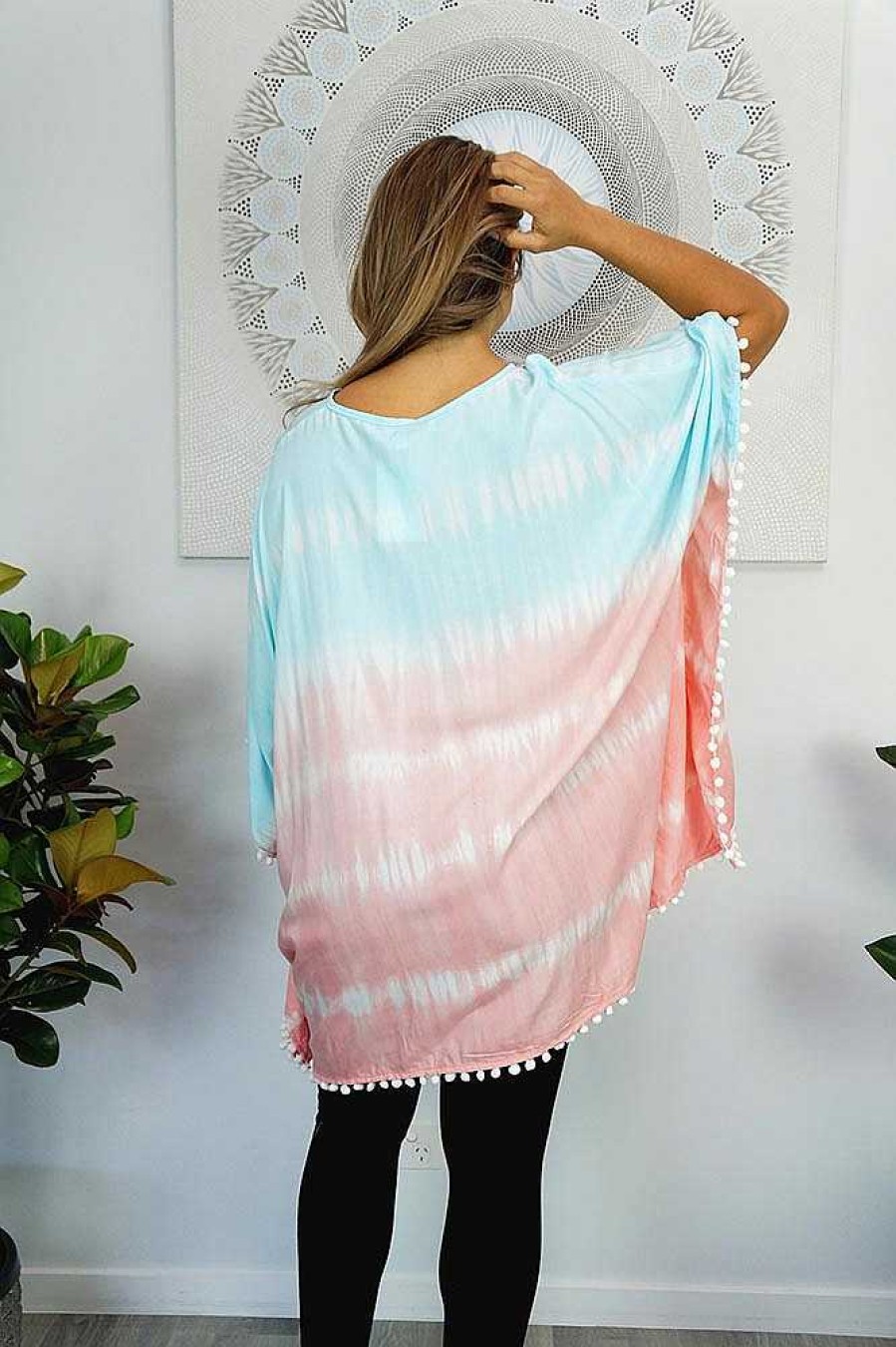 Ladies Sundrenched | Pom Pom Tunic "Tie Dye Combo"