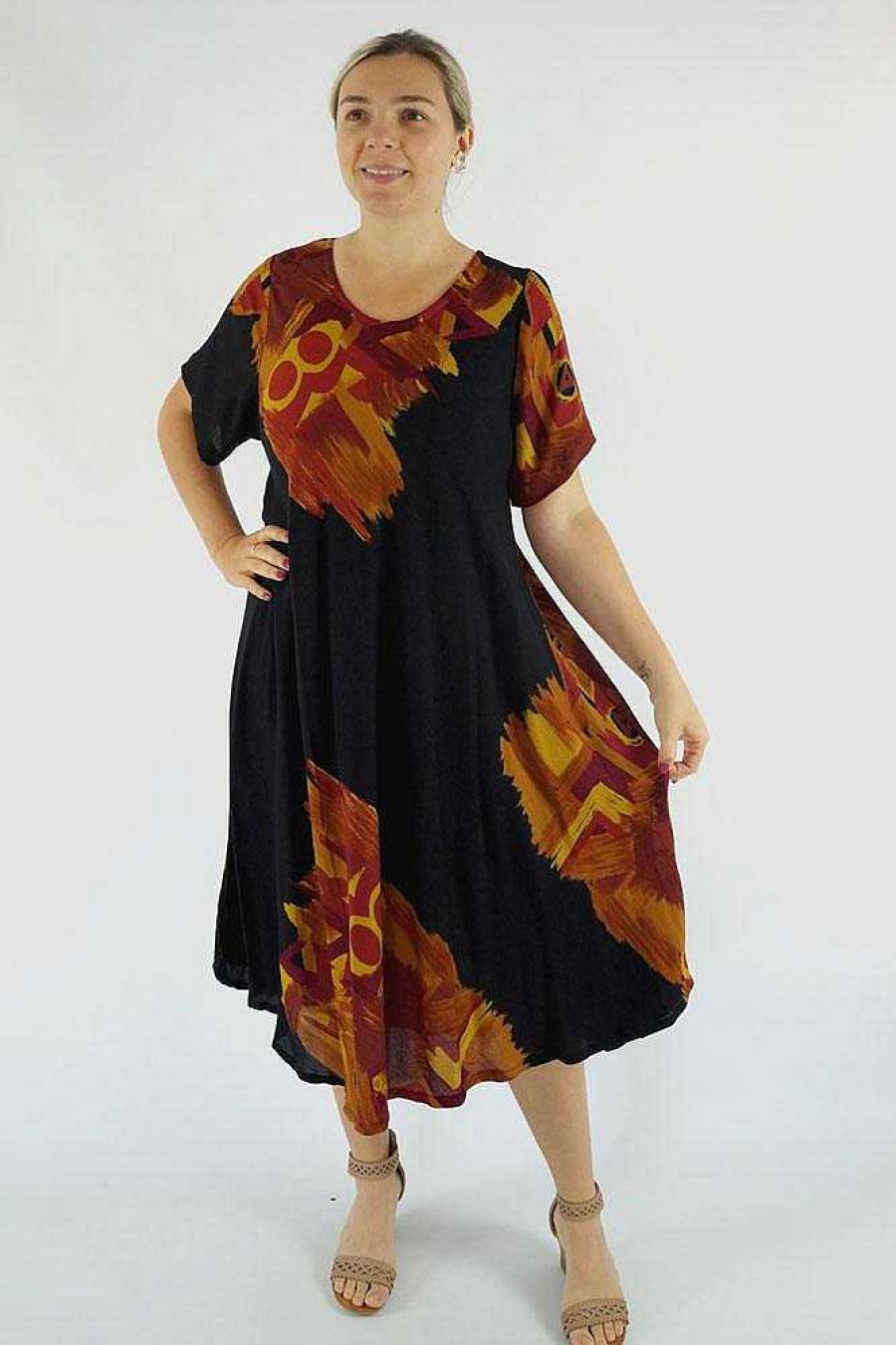 Ladies Sundrenched Long Dresses | Newport Dress "Revolution" Brown