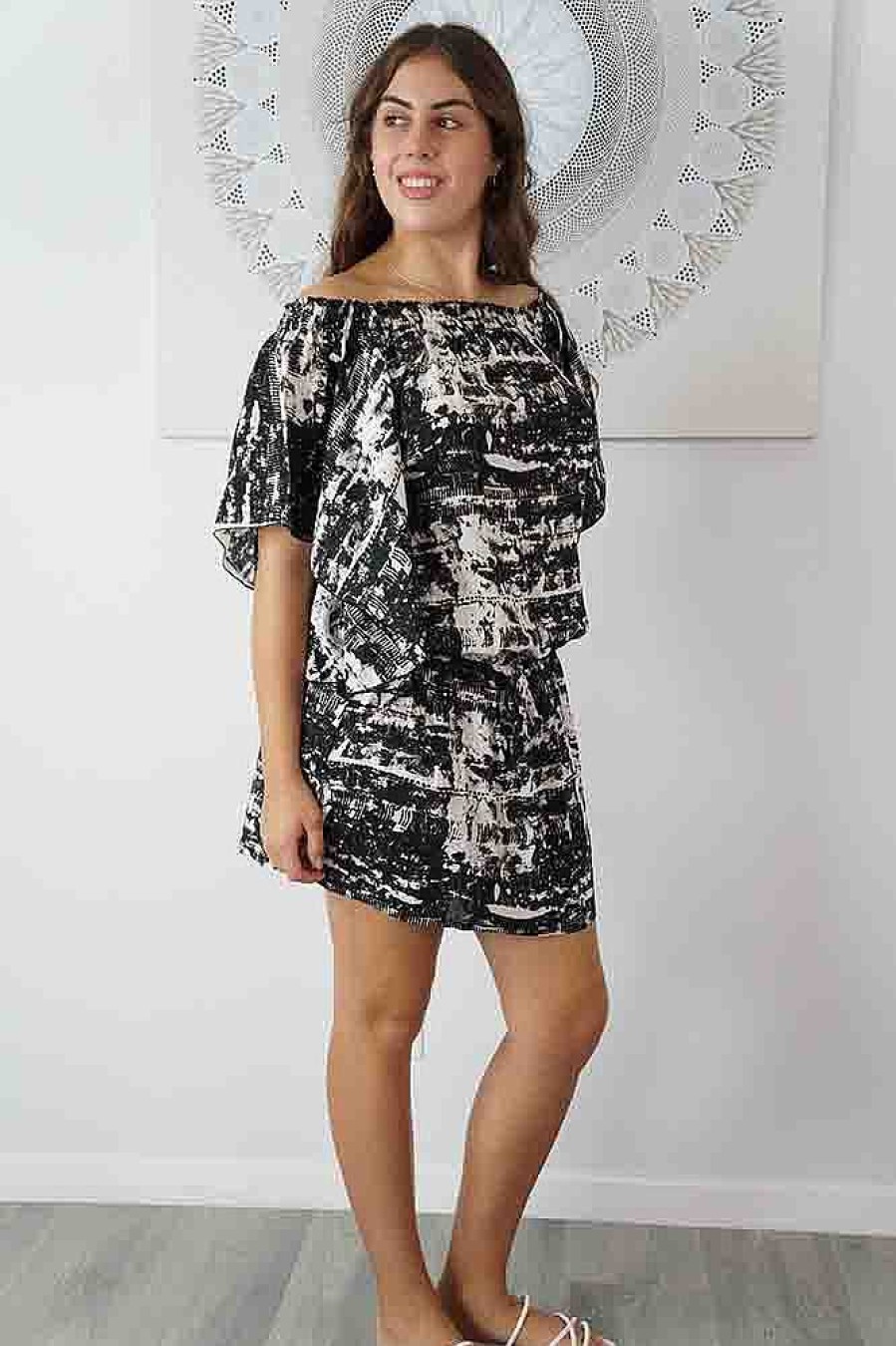 Ladies Sundrenched Short Dresses | Wing Dress "Coco" Black