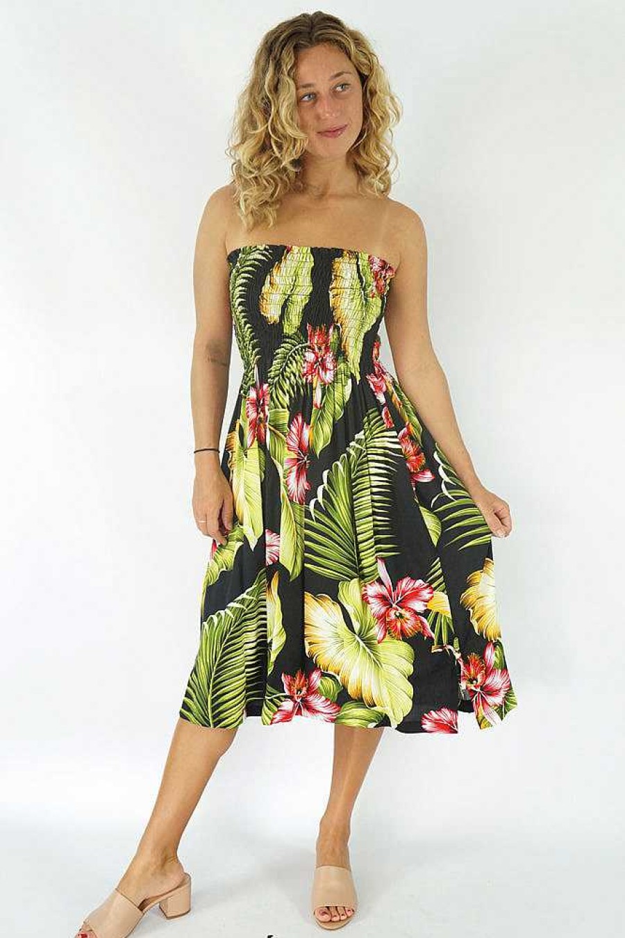 Ladies Sundrenched Short Dresses | Smock Dress "Tropicano"