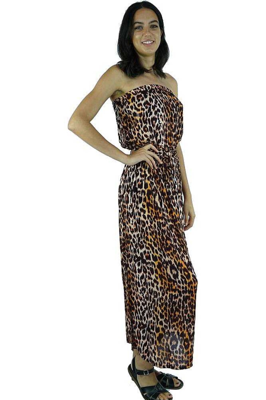 Ladies Sundrenched Long Dresses | Tube Dress Leopard