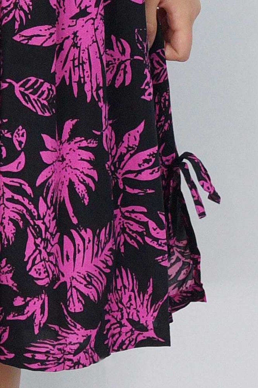 Ladies Sundrenched Short Dresses | Smock Dress " Palms" Pink