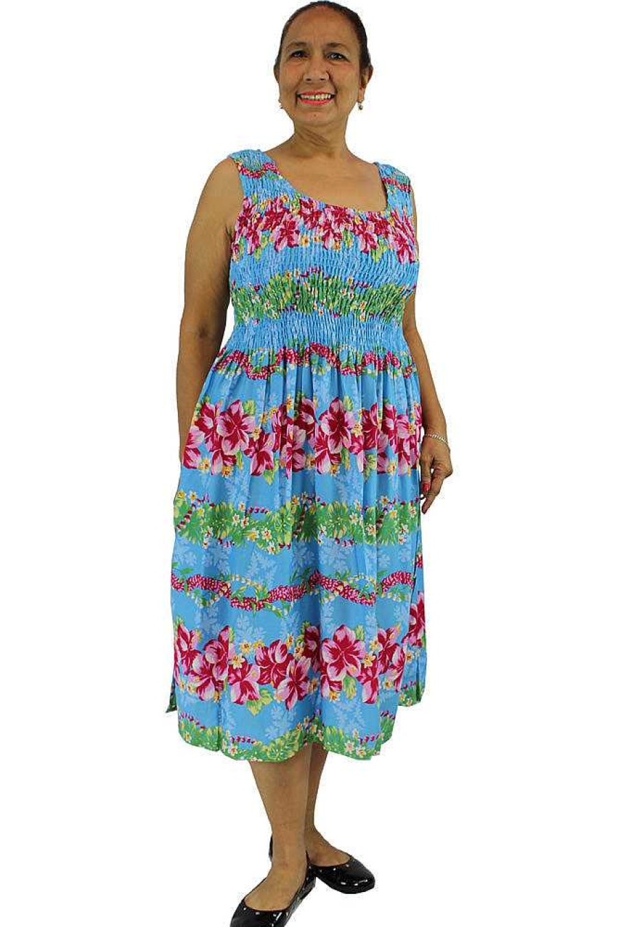 Ladies Sundrenched | Singlet Smock Dress "Lei" Print