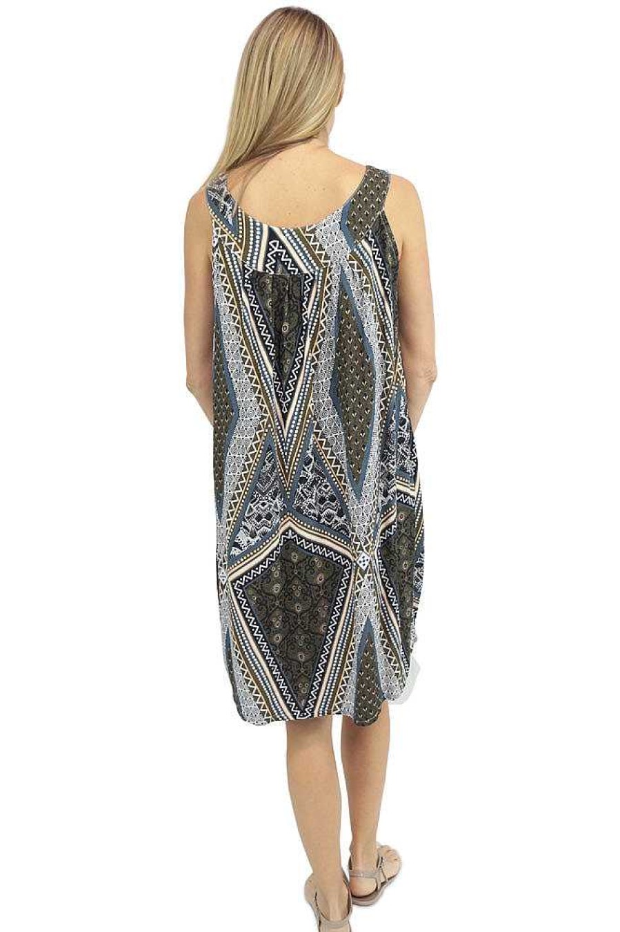 Ladies Sundrenched Short Dresses | Tahiti Dress "Tapestry" Brown