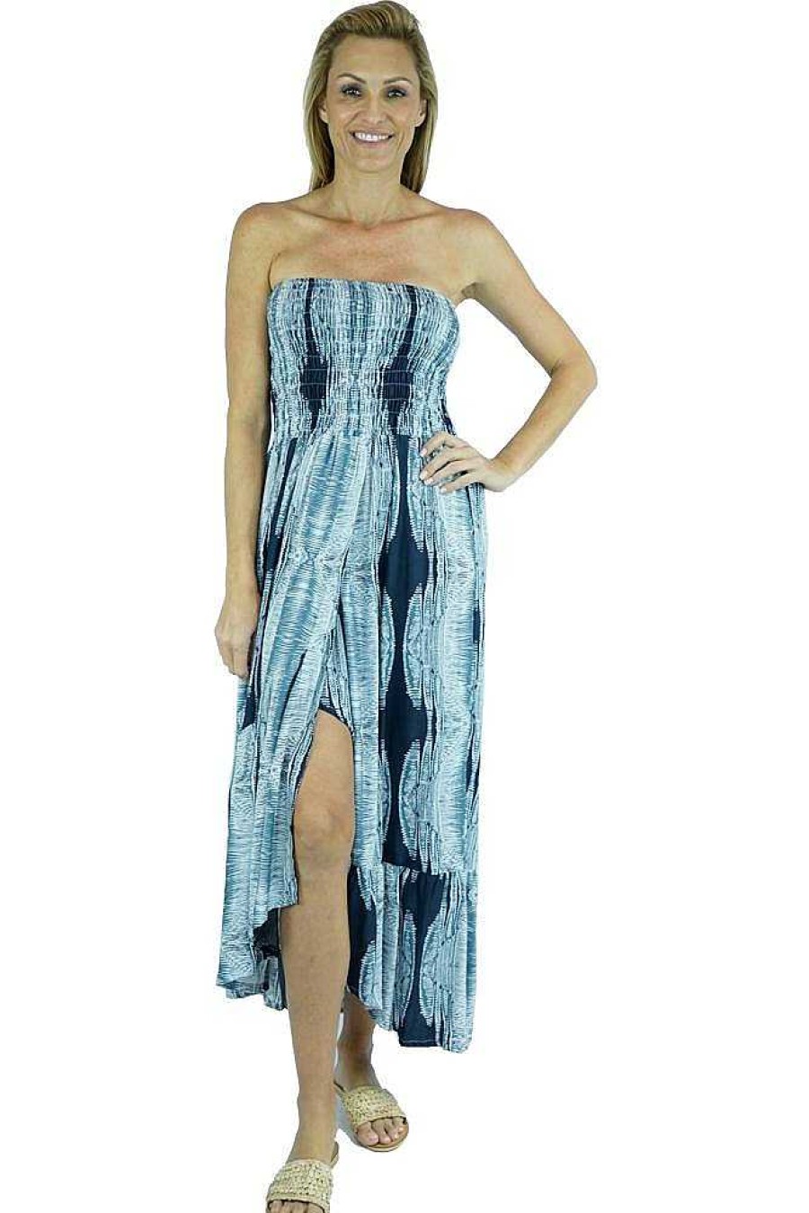 Ladies Sundrenched Long Dresses | Salsa Dress "Goodvibes" Charcoal