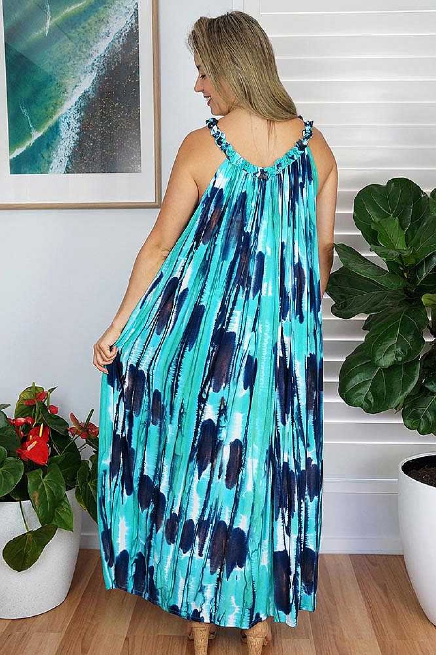 Ladies Sundrenched Long Dresses | Long Magnum "Streaky" Tie Dye