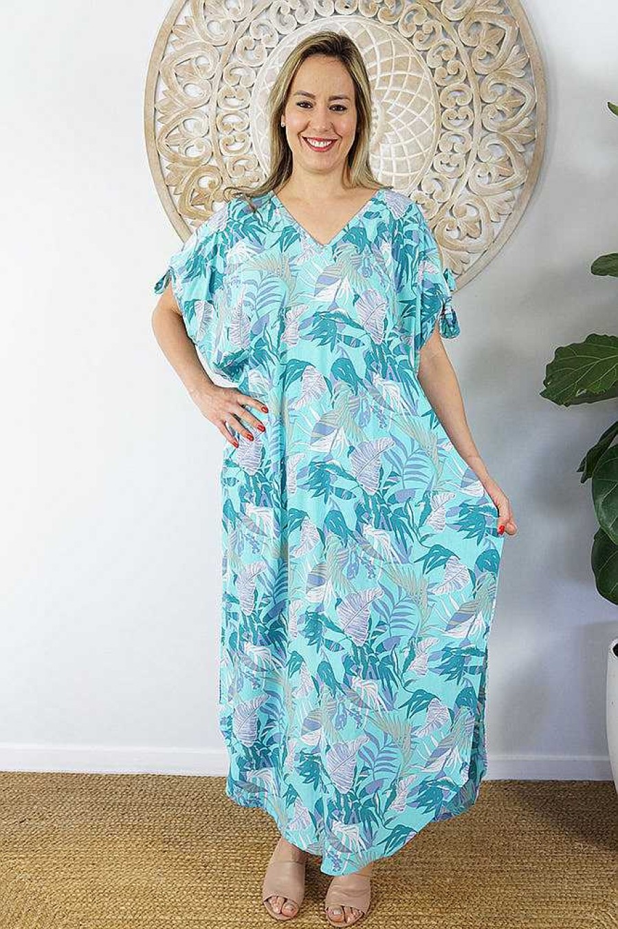 Ladies Sundrenched Long Dresses | Mykonos Dress "Botanique"