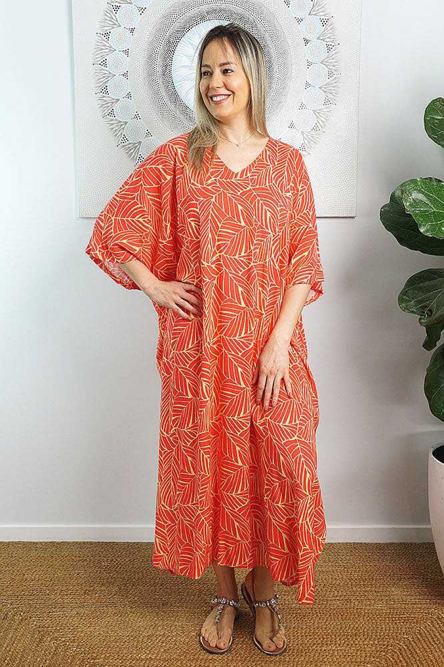 Plus Size Sundrenched Premium Kaftans | Premium Long Kaftan "Jungle"