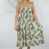 Ladies Sundrenched Mid Length Dresses | 3/4 Tie Up Smock Dress "Nanas"