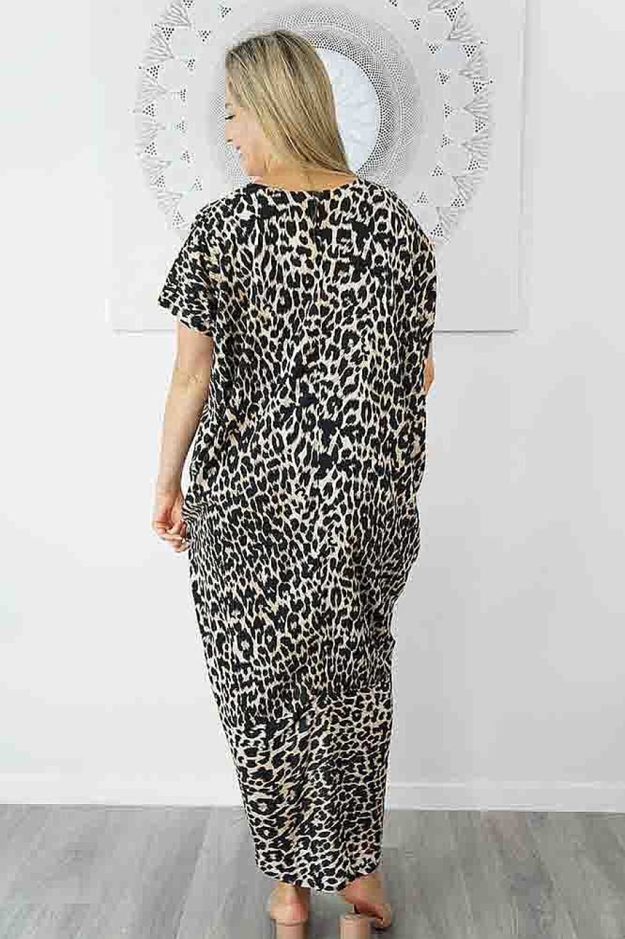 Ladies Sundrenched Long Dresses | Frilled Toga Dress "Leopard"