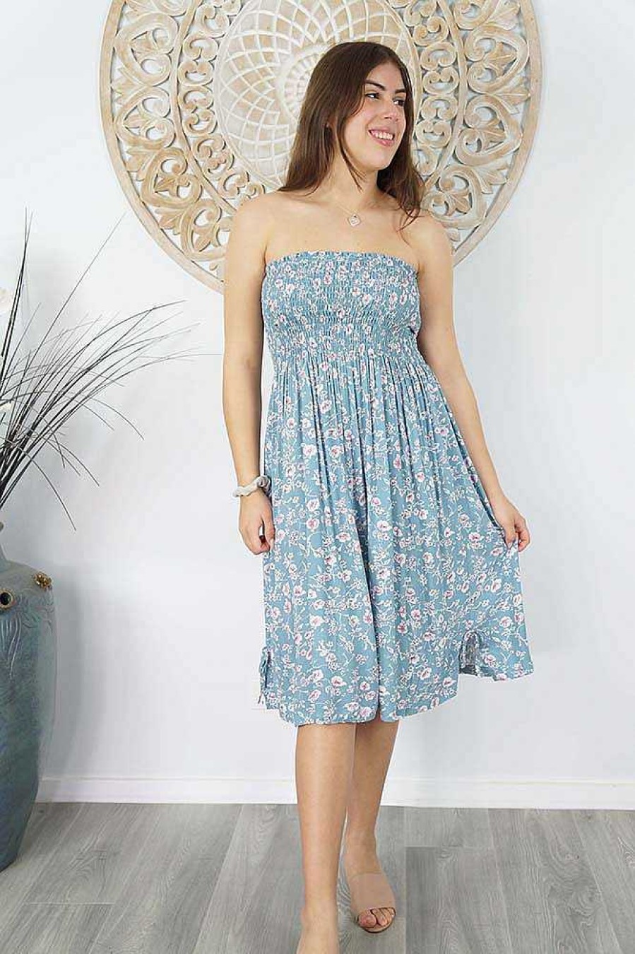 Ladies Sundrenched Short Dresses | Smock Dress "Springflower"