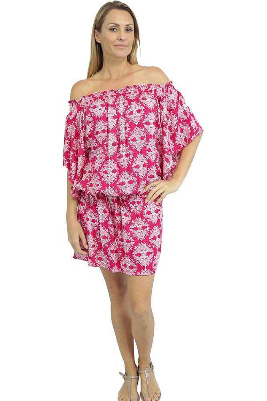 Ladies Sundrenched Short Dresses | Wing Dress "Snowflake" Pink