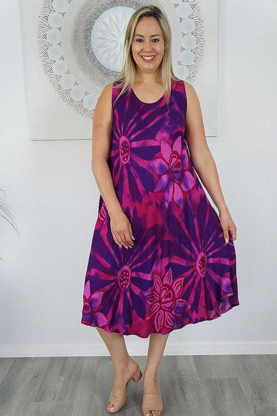 Ladies Sundrenched Mid Length Dresses | Niche Dress "Rising Sun"