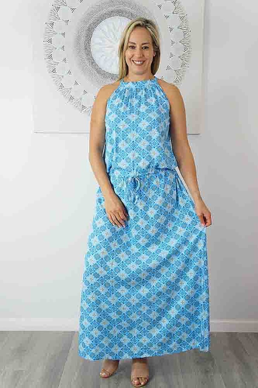 Ladies Sundrenched Long Dresses | Long Chloe Dress "Snowflower"