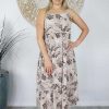 Ladies Sundrenched Mid Length Dresses | Twiggy Dress "Tropical Leaves"