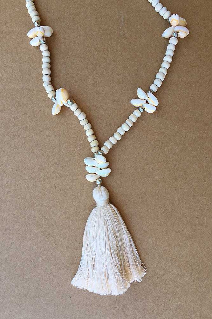 Accessories Sundrenched Necklaces | Shell And Wood Necklace