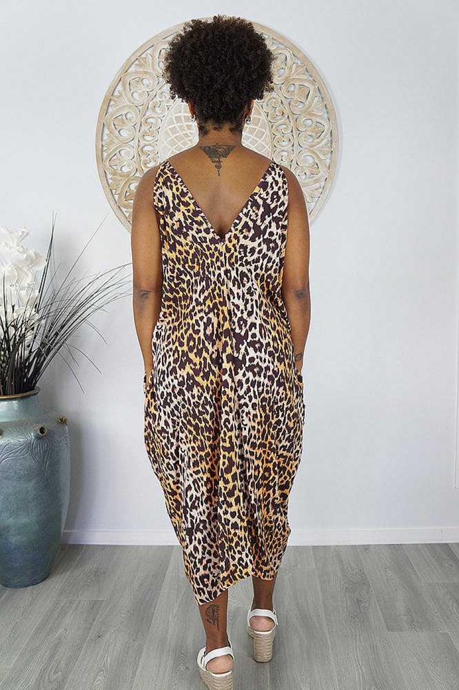 Ladies Sundrenched Mid Length Dresses | Festival Dress "Leopard"