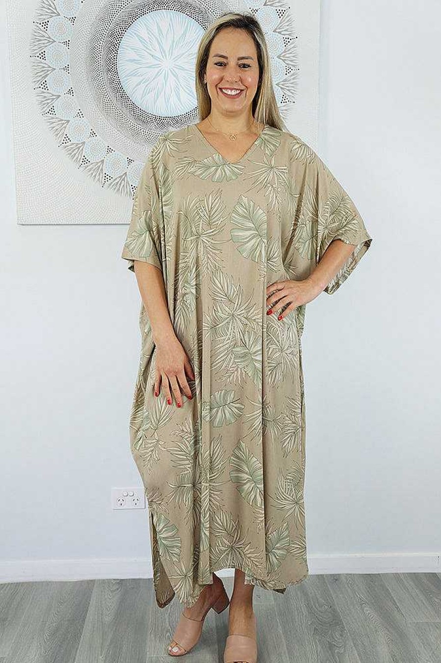 Ladies Sundrenched Premium Kaftans | Premium Long Kaftan "Palm Madness"