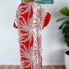 Ladies Sundrenched Regular Kaftans | Long Kaftan Reunion Red