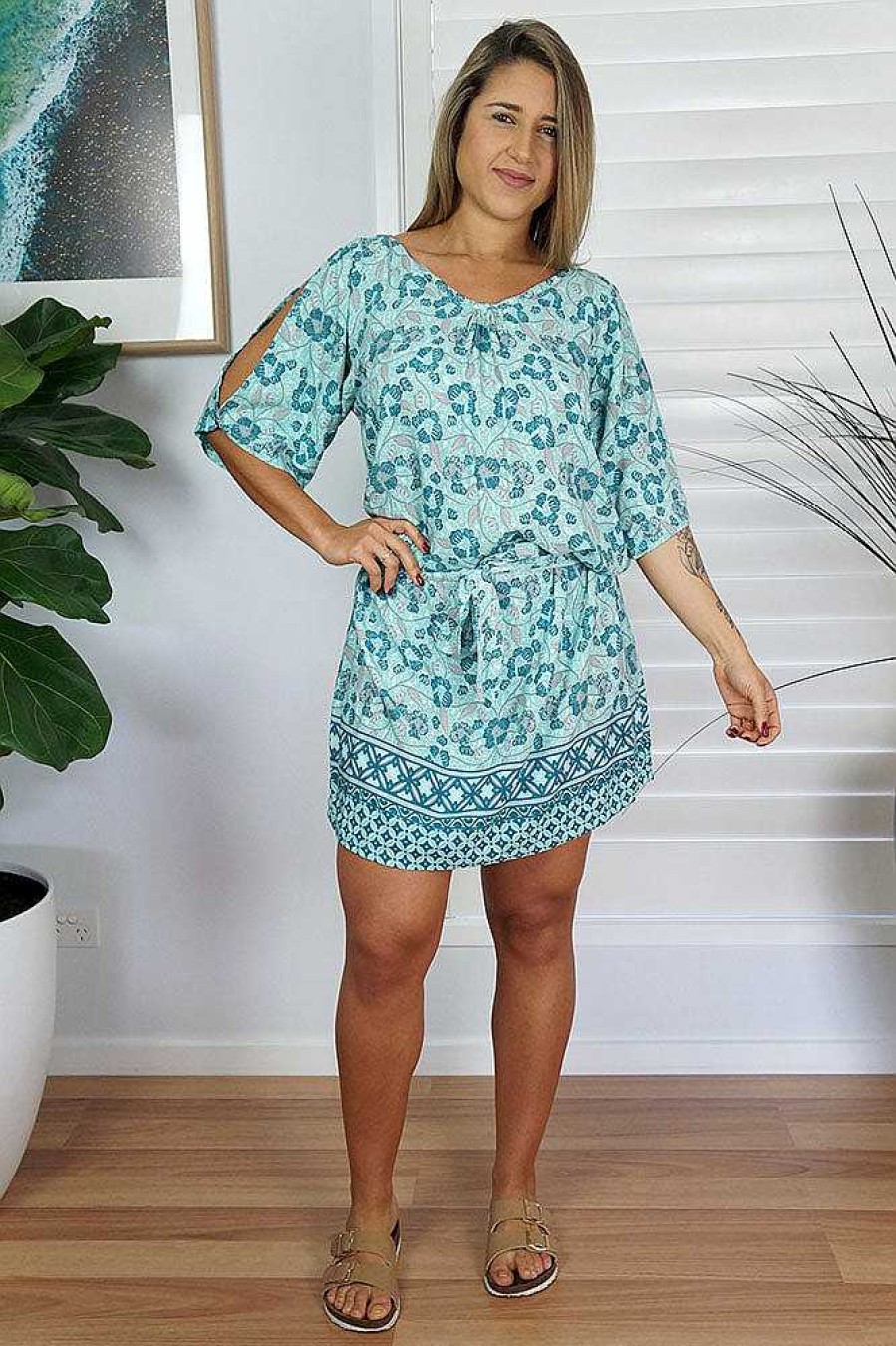 Ladies Sundrenched Short Dresses | Hayman Dress "Polly" Mint